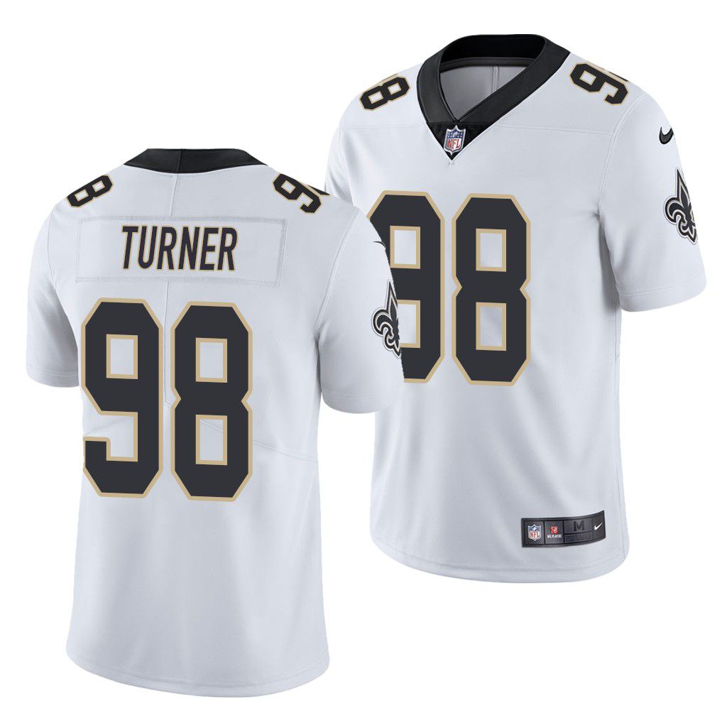Men New Orleans Saints #98 Payton Turner Nike White Limited NFL Jersey